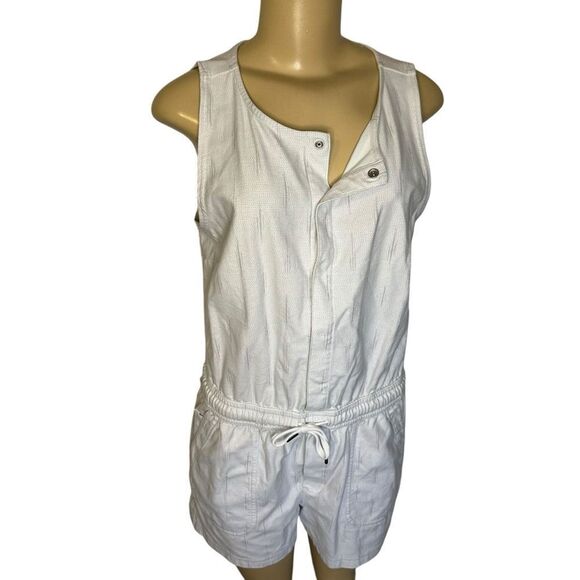 Athleta Farallon Printed Romper Spliced Magic Veil Grey Size Medium EUC - Picture 4 of 8